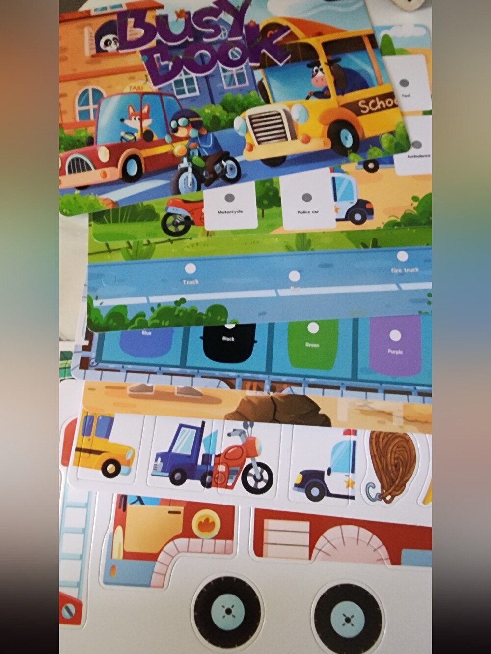 Busy Book Kids Vehicles Matching Puzzle - Multicolor